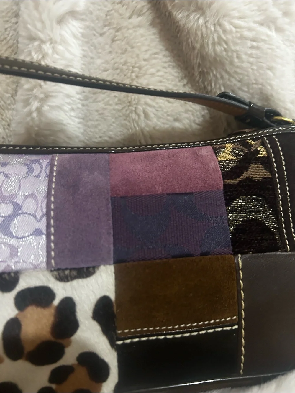 Coach Y2K Purple Patchwork Demi ShoulderBag 7071
